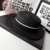 Fashionable M-label sun hats, straw hats, sun-protective hats, women's summer outings, sun hats, black British flat-topped top hats, a trend undefined